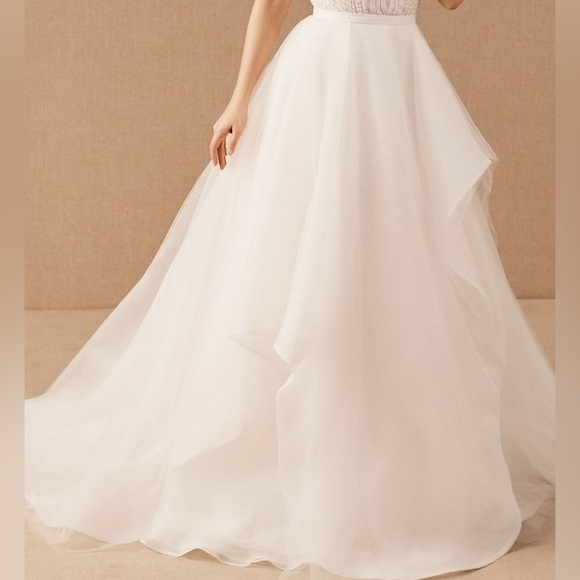 BHLDN Dresses & Skirts - New Hayley Paige x BHLDN Winona 8 / Med Ivory Maxi Wedding Organza Tulle Skirt